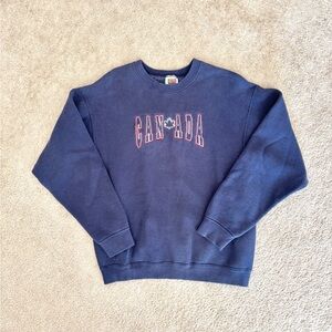 Vintage Canada Embroidered Navy Blue Crewneck Sweatshirt